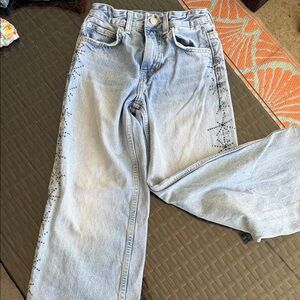 Zara Light Blue Jeans with Studded Side Detail